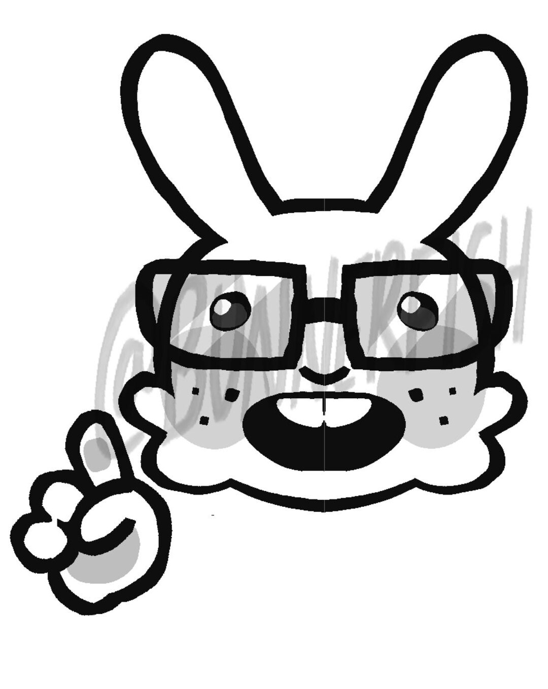Nerd Rabbit Transparent Handcut Sticker - Etsy