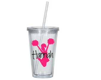 Cheerleader Tumbler with Name, Cheer Tumbler, Cheer Gift