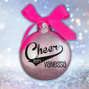 Cheerleader Christmas Ornament, Cheer Ornament with Name and Year, Cheerleader Gifts, Cheer Banquet