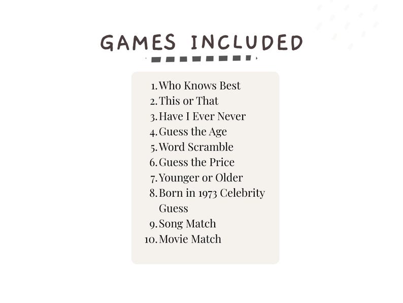 1973 Birthday Games Bundle: 50th Birthday Party Trivia (PDF, PNG) - Etsy UK