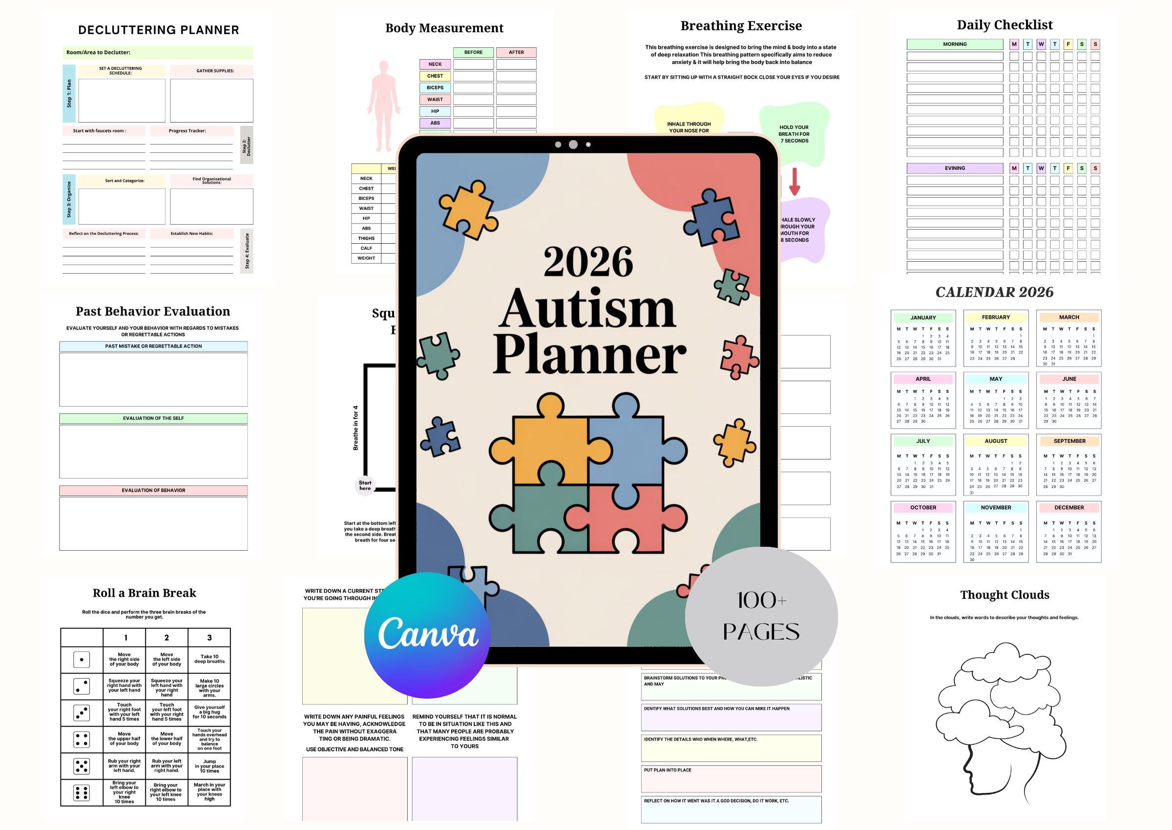 2026 Autism Planner | ADHD Behavior Tracker, Therapy Journal (digital ...
