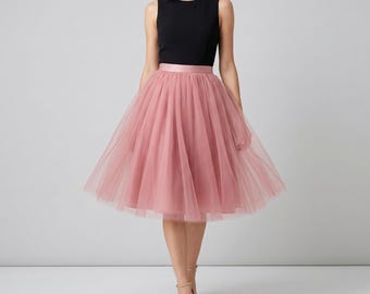5-Layer Pleated Tulle Midi Skirt | Princess Style, Romantic, Feminine Silhouette