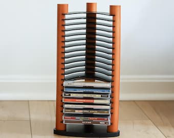Vintage IKEA Vink Metal CD Rack Minimalist Grey Wire 20 Slot