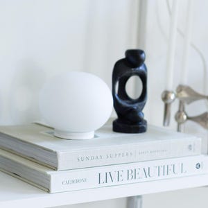 2003 Flos Mini Glo-Ball Table Lamp by Jasper Morrison Opal Glass Modern Design