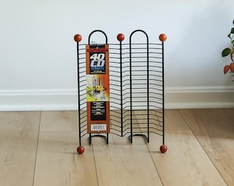 Vintage IKEA Vink Metal CD Rack Minimalist Grey Wire 20 Slot