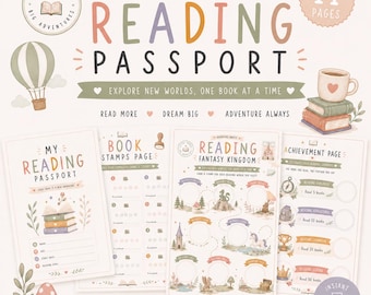 Reading Passport for Kids Printable PDF | Reading Log | Summer Reading Challenge | Book Tracker | Homeschool Literacy Activity
