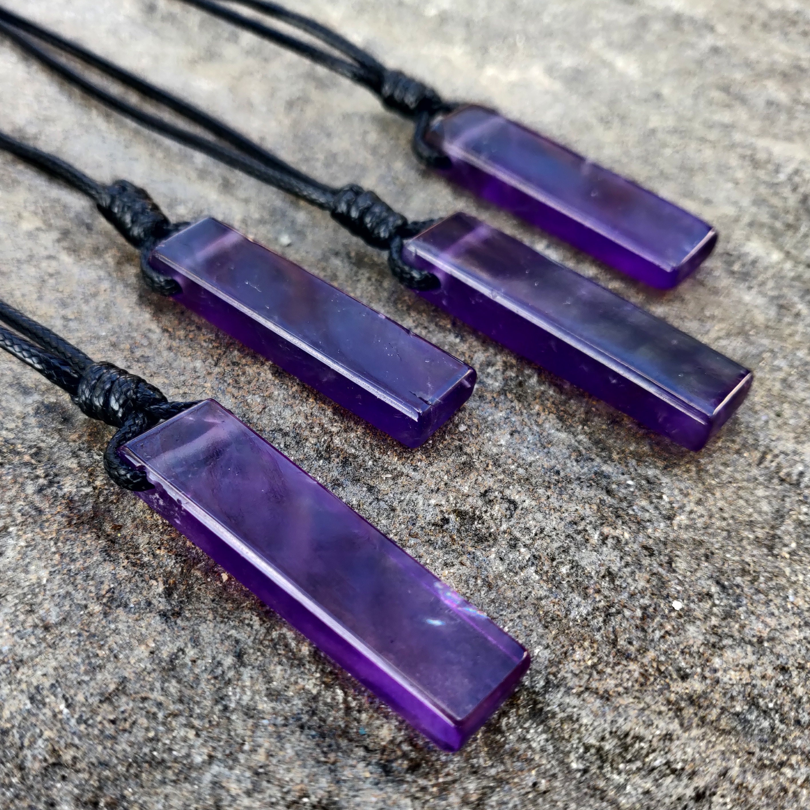 Buy Men's Amethyst Adjustable Necklace Raw Crystal Pendant Necklace Black  Onyx Lava Stone Necklace Long Beaded Necklace Gift for Men Online in India  - Etsy