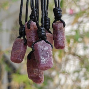 Natural Ruby Necklace, Raw Crystal Pendant for Passion & Courage, July Birthstone Jewelry for Men and Women