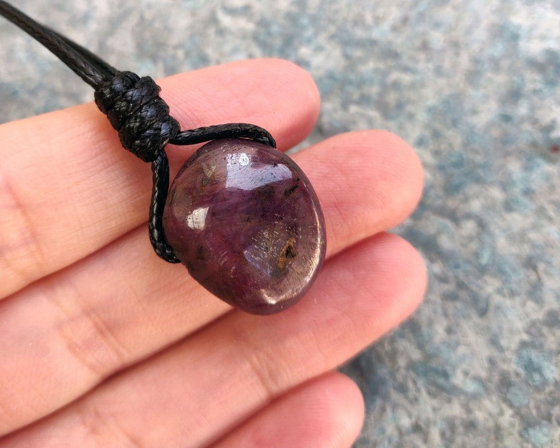 Genuine Ruby Necklace Men Jewelry Gemstone Pendant with Etsy