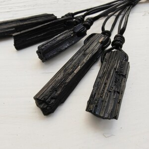 Black Tourmaline Necklace for Protection & Grounding, Black Stone Necklace, Raw Crystal Jewelry, Viking Gifts for Him, Unique Men's Pendant