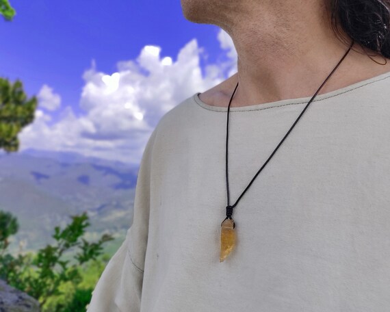 Adjustable Citrine Necklace for Men or 