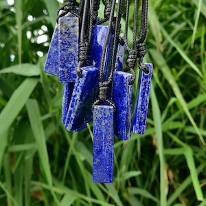 Blauwe hanger lapis lazuli, herensieraden, lapis ketting, cadeau vriendje voor verjaardag