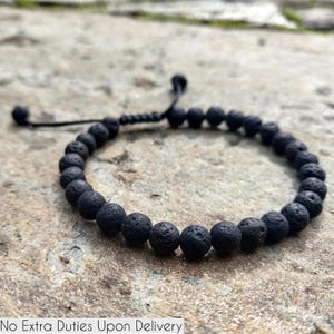 Lava Rock Bracelet, Viking Jewelry for Men and Women, Natural Lava Stone Diffuser Bracelet, Aromatherapy Jewelry, Spiritual Gifts