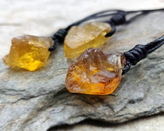 Adjustable Citrine Necklace for Men or 