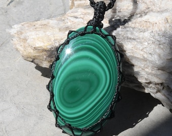 Malachite Jewelry - Healing & Protection Crystal- Green Pendant, Hippie Necklace for Men / Women, Girlfriend / Boyfriend Gifts for Birthday