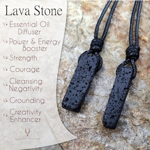 Lava Rock Necklace, Viking Jewelry for Men and Women, Natural Lava Stone Diffuser Necklace, Aromatherapy Jewelry, Spiritual Gifts