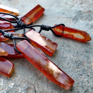 Carnelian Necklace for Women and Men, Orange Gemstone Pendant, Carnelian Crystal Jewelry, Everyday Simple Necklace, Meaningful Gifts