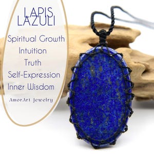 Lapis lazuli-hanger, ketting van blauwe steen voor mannen, hippiesieraden, verjaardagscadeaus voor vriend