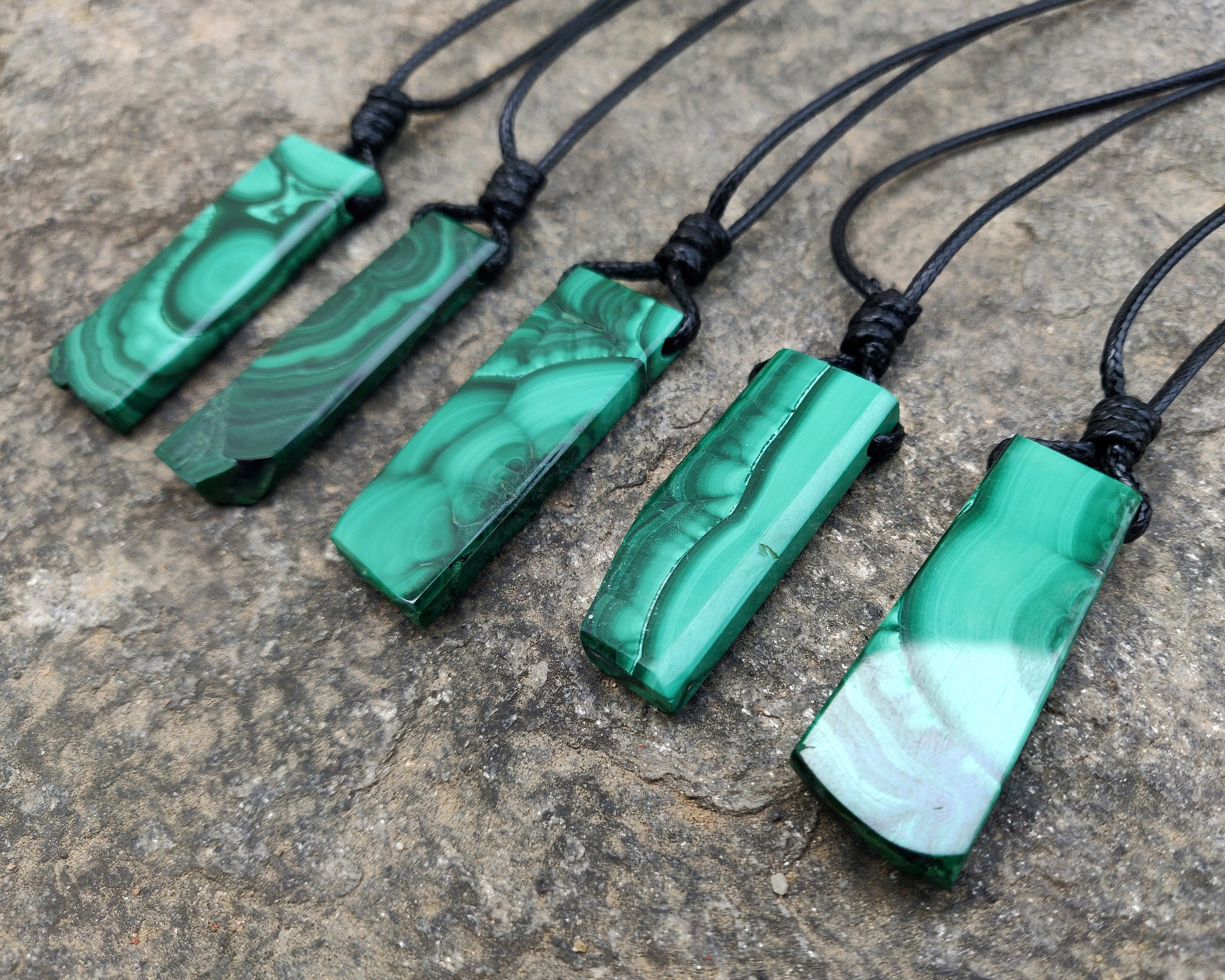 High-Quality Malachite Necklace for Men and Women Green | Etsy