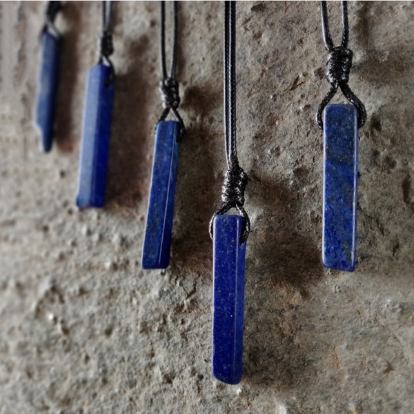 Blue Lapis Lazuli Pendant, Men's Jewelry, Lapis Necklace, Boyfriend Gift for Birthday