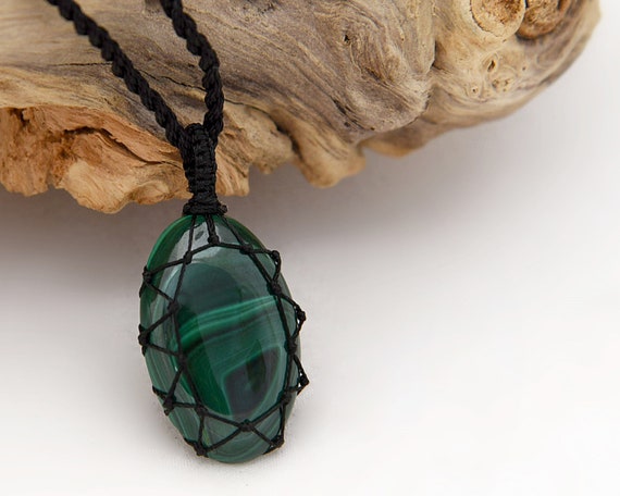 Malachite Jewelry Men Necklace Healing Crystal Pendants | Etsy