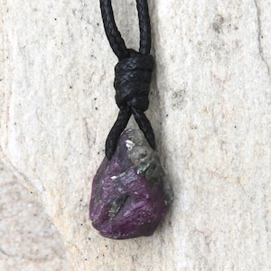 Raw Ruby Jewelry for Men & Women, Passion and Love Stone Pendant, Leo Crystal Necklace, July Birthstone Jewelry, Meaningful Christmas Gift