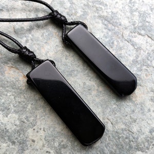 Black Onyx Necklace for Men and Women, Protection Stone Pendant, Courage & Strength Jewelry, Leo Gifts, Girlfriend / Boyfriend Birthday Gift