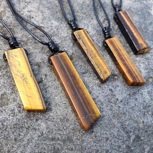 Tigers Eye Necklace for Men, Healing Crystal Pendant, Protection Jewelry, Birthday Gift for Him
