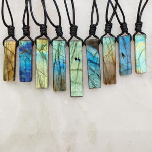 Pagan Labradorite Pendant, Viking Jewelry, Witch Layered Necklace, Wizard Staff/ Witchy Things, Labradorite Crystal Pendant, Wiccan Gifts