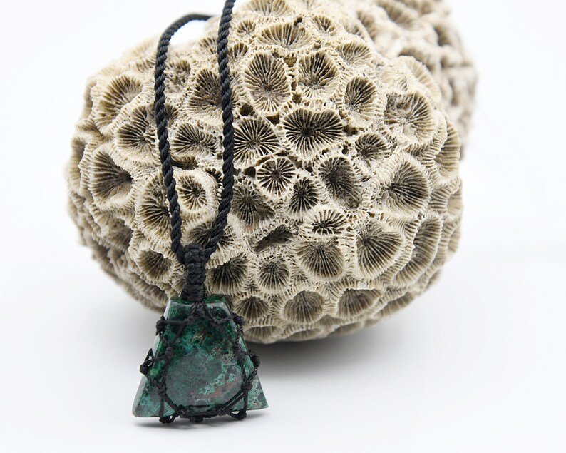 Hipster Gift for Him Natural Stone Necklace Unique Men/'s Jewelry Chrysocolla Pendant Necklace