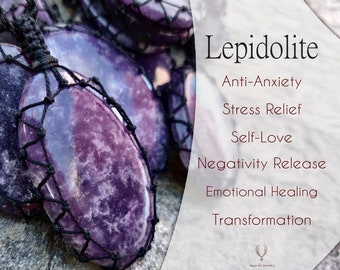Lepidolite Necklace, Emotional Healing & Self Love Crystal Jewelry, Purple Pendant Necklace, Lavender Necklace, Relaxation Gift/ Libra Gifts