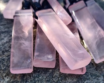 Large Rose Quartz Necklace For Women, Boho Jewelry, Rose Pink Pendant, Romantic Wife Gifts