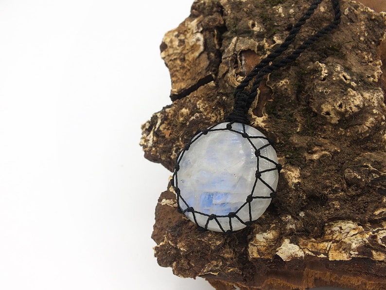 Rainbow Moonstone Pendant Cancer Zodiac jewelry June Etsy