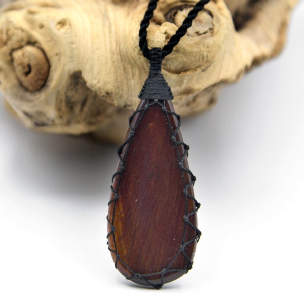 Red Tigers Eye Necklace for Women and Men, Healing Stone Jewelry, Spiritual Gift for Him or Her, Hippie Jewelry, Maroon Red Crystal Pendant