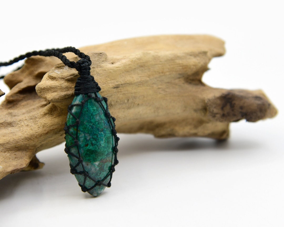 Chrysocolla Pendant Green Turquoise Necklace Hippie Jewelry - Etsy