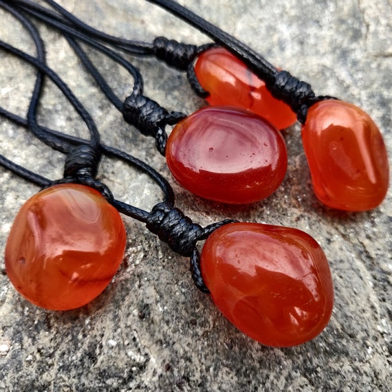 【国内配送】 Carnelian Crystal Orange Dark Women, / Men for Necklace アクセサリー