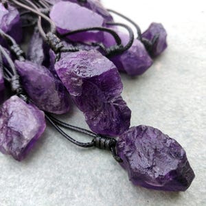 Raw Amethyst Pendant, Natural Crystal Jewelry, Large Purple Amethyst Necklace for Men or Women, Christmas Gifts Idea