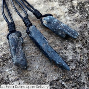 Kyanite Jewelry, Raw Crystal Point Necklace, Blue Stone Pendant, Hippie Gifts