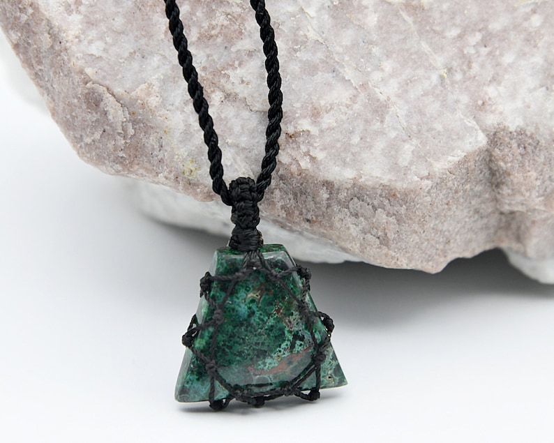Hipster Gift for Him Natural Stone Necklace Unique Men/'s Jewelry Chrysocolla Pendant Necklace