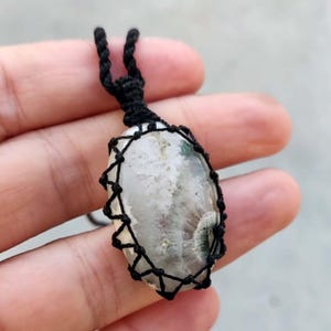 Ocean Jasper Pendant, Macrame Stone Necklace for Men / Women, Real Crystal Pendant Necklace, Gemstone Pendant, Unique Gift idea