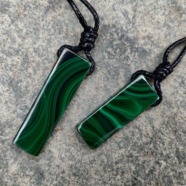 Green Malachite Necklace, Protection Crystal Pendant, Meaningful Gifts, Forest Witch Jewelry, Taurus Men's Stone Necklace