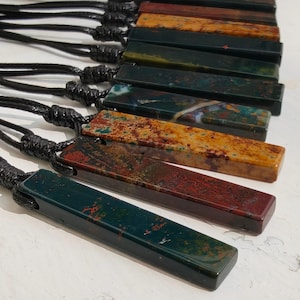 Bloedsteenketting voor mannen en vrouwen, groen/oranjerode stenen ketting, motivatie stimulerende en bescherming kristallen sieraden, spiritueel cadeau