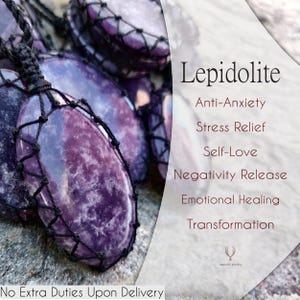 Lepidolite Necklace, Emotional Healing & Self Love Crystal Jewelry, Purple Pendant Necklace, Lavender Necklace, Relaxation Gift/ Libra Gifts