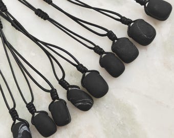 Genuine Shungite Necklace, EMF Blocking Crystal Pendant, Energy Healing Jewelry, Negativity Release & Protection Necklace, Viking Gifts Idea