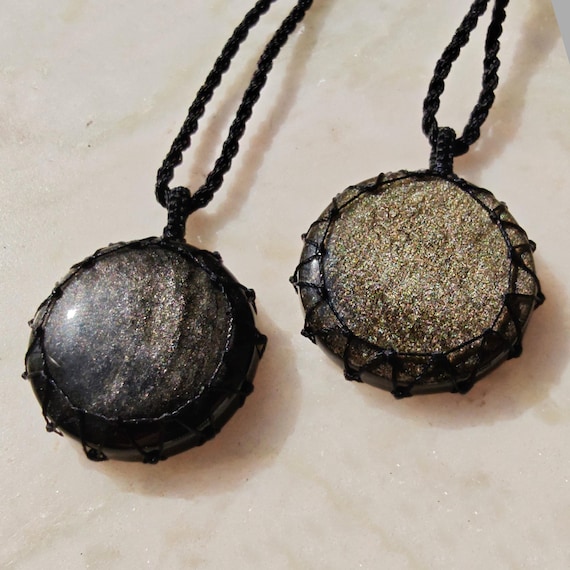 Obsidian Couple Jewelry Sun and Moon Matching Necklaces for Girlfriend & Boyfriend /Couple Necklace for Friends Set of 2, Relationship Gift