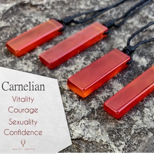 Carnelian Pendant, Healing Crystal Necklace, Yoga Jewelry for Men, Spiritual Gifts for Boyfriend