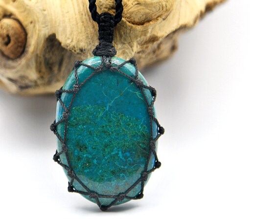 Turquoise Chrysocolla Stone Jewelry Light Blue Necklace for - Etsy
