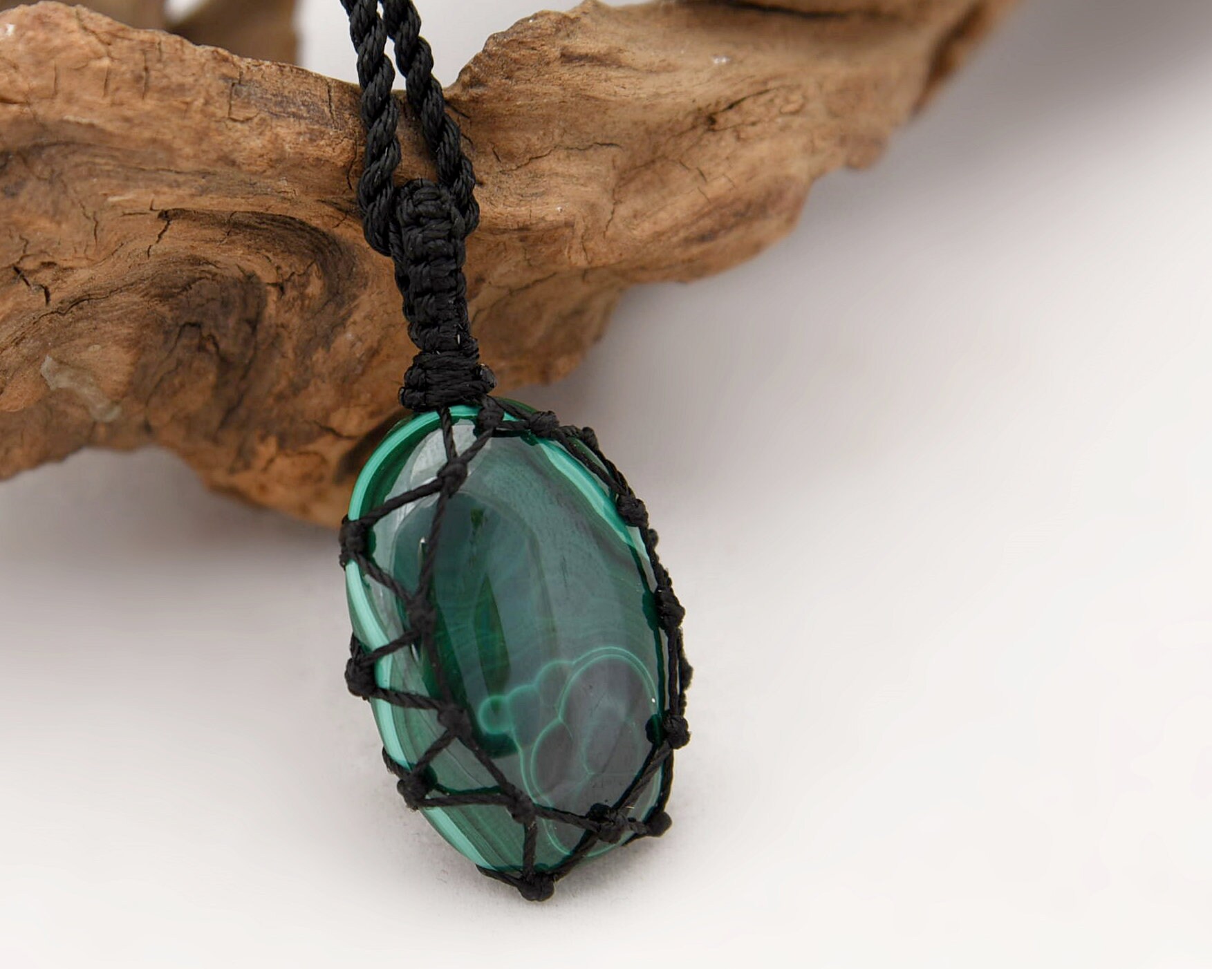 Malachite Jewelry Men Necklace Healing Crystal Pendants Etsy