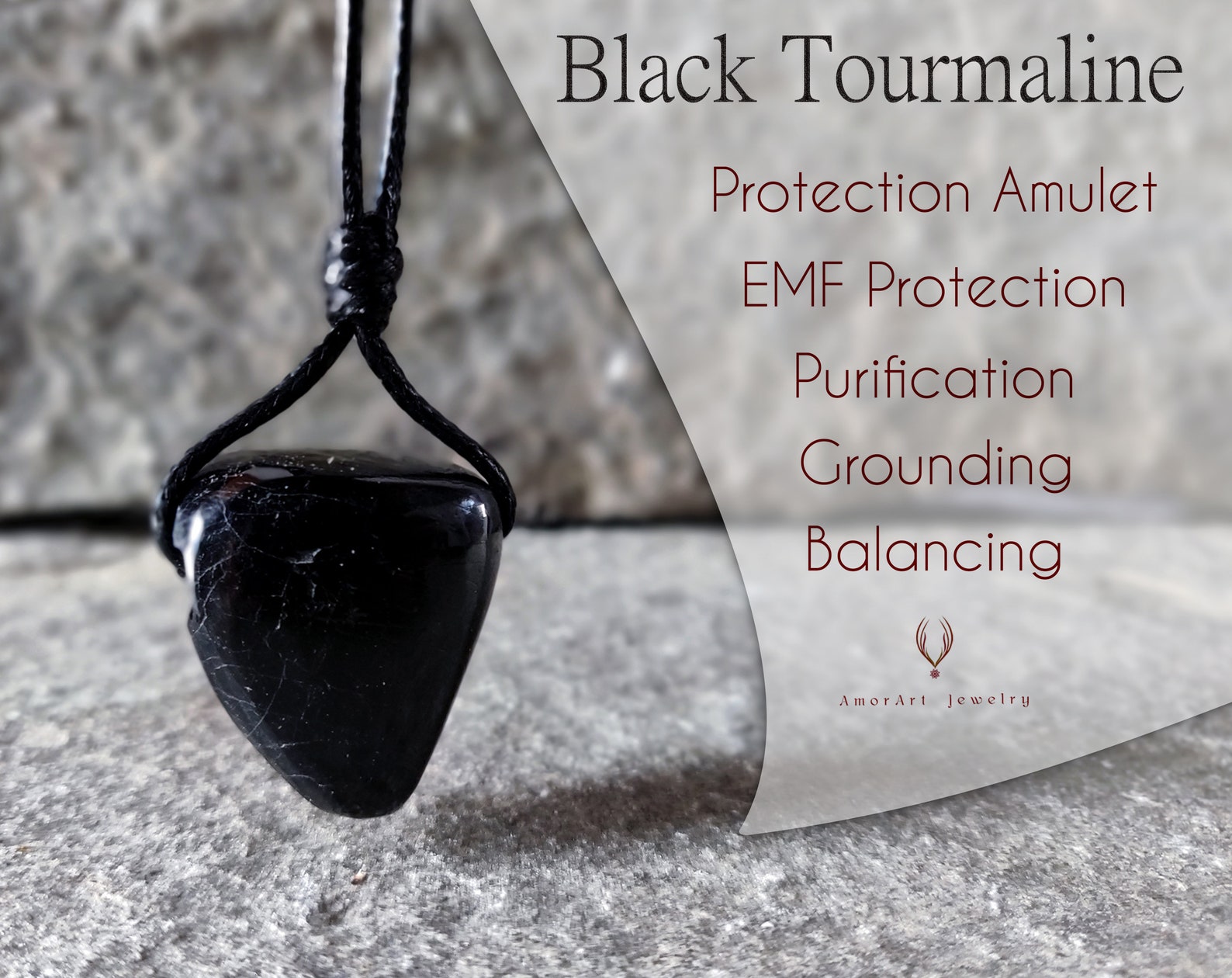 Black Tourmaline Necklace Viking Jewelry Raw Stone Pendant - Etsy