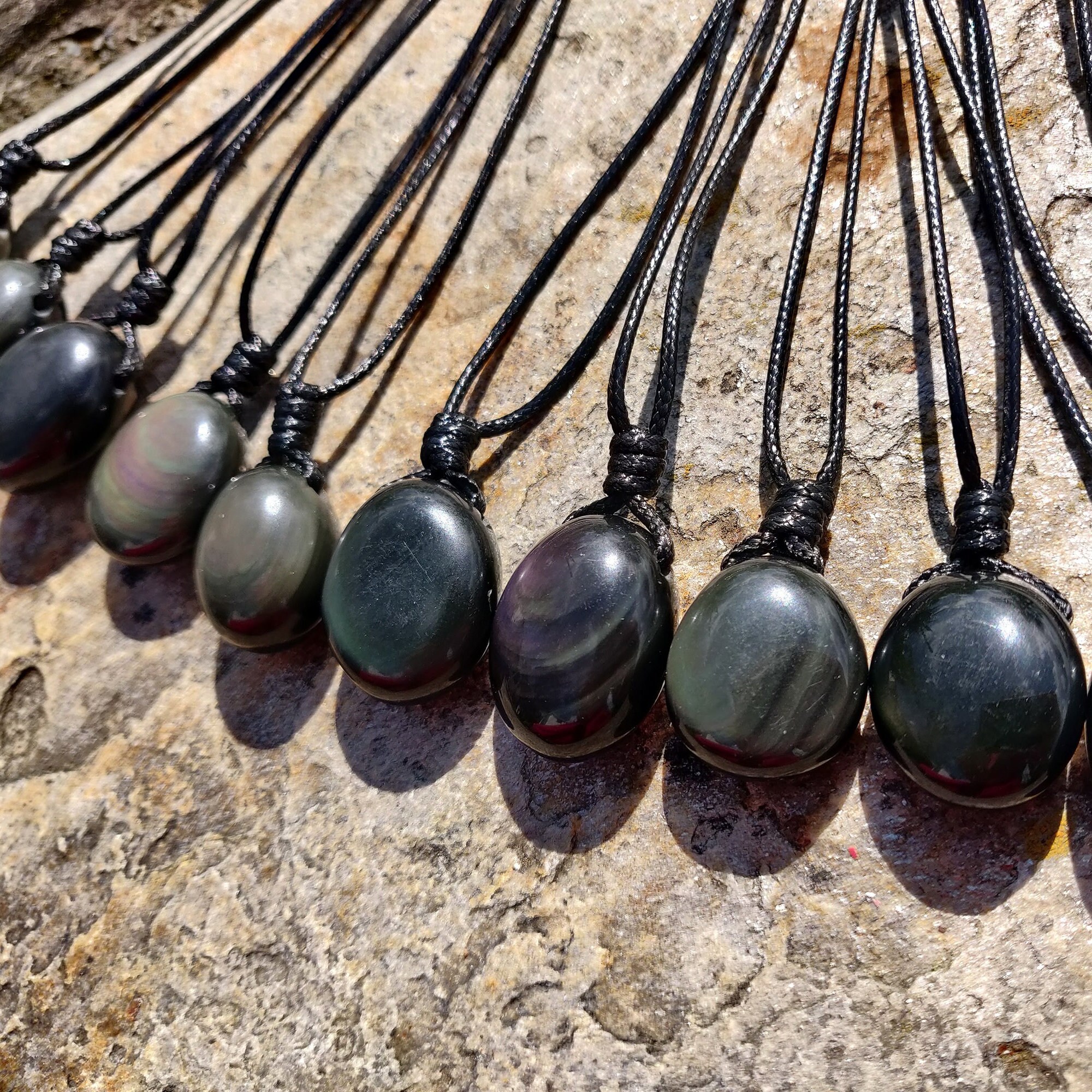 Rainbow Obsidian Necklace, Crystal Jewelry for Women & Men